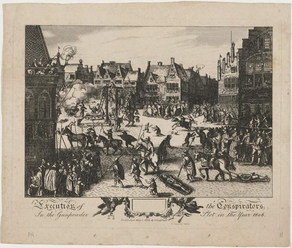 Execution of the Gunpowder Conspirators, by R. Romney, 1795