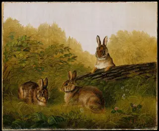 Rabbits on a Log, by Arthur Fitzwilliam Tait