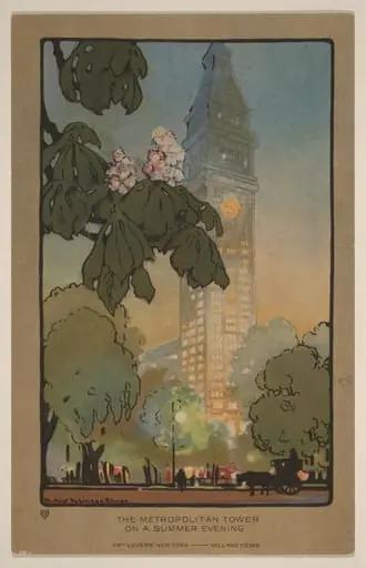 The Metropolitan Tower on A Summer Evening, by Rachael Robinson Elmer
