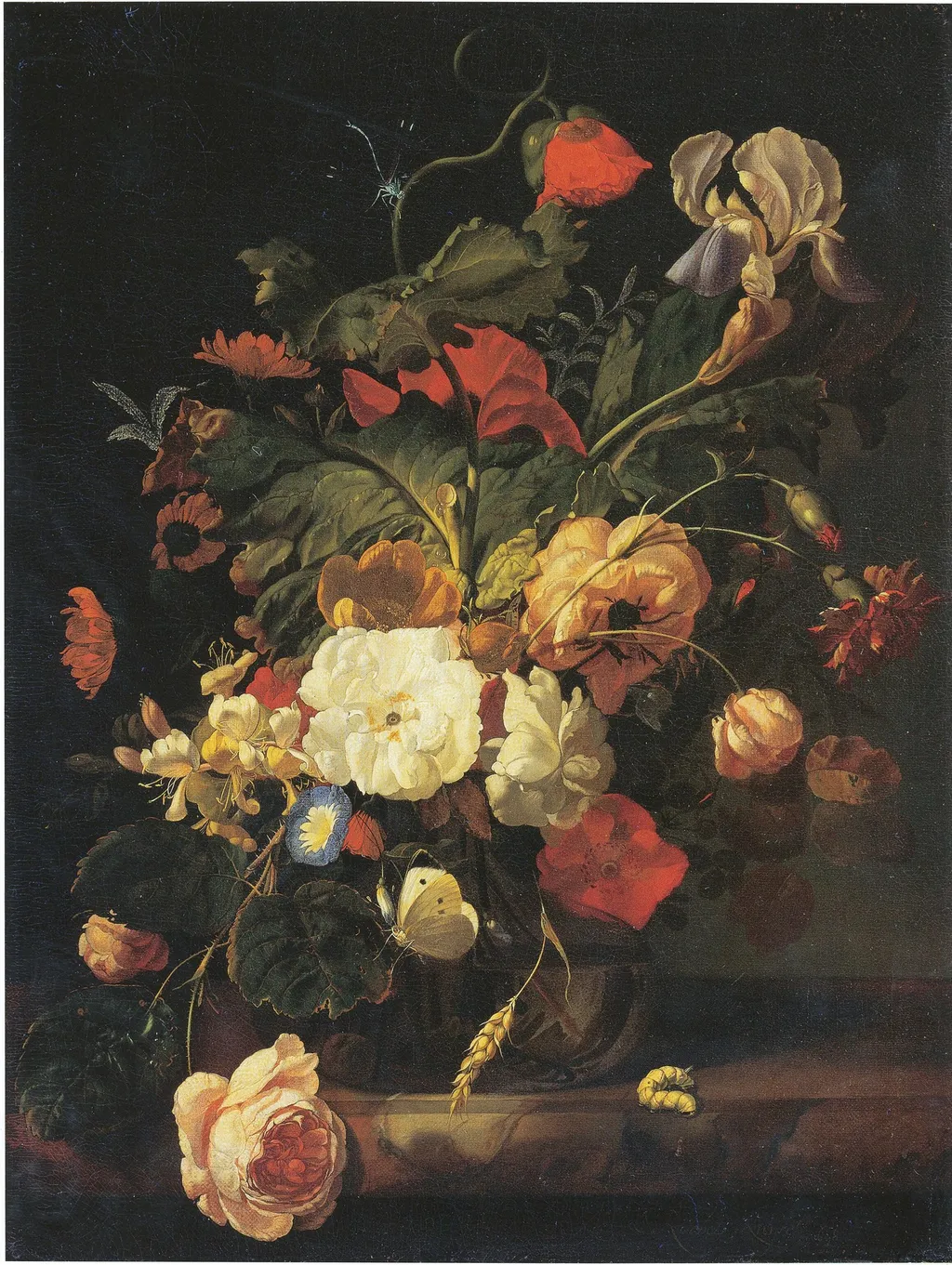 Still Life with Bouquet of Flowers, 1698, by Rachel Ruysch, oil, 1700