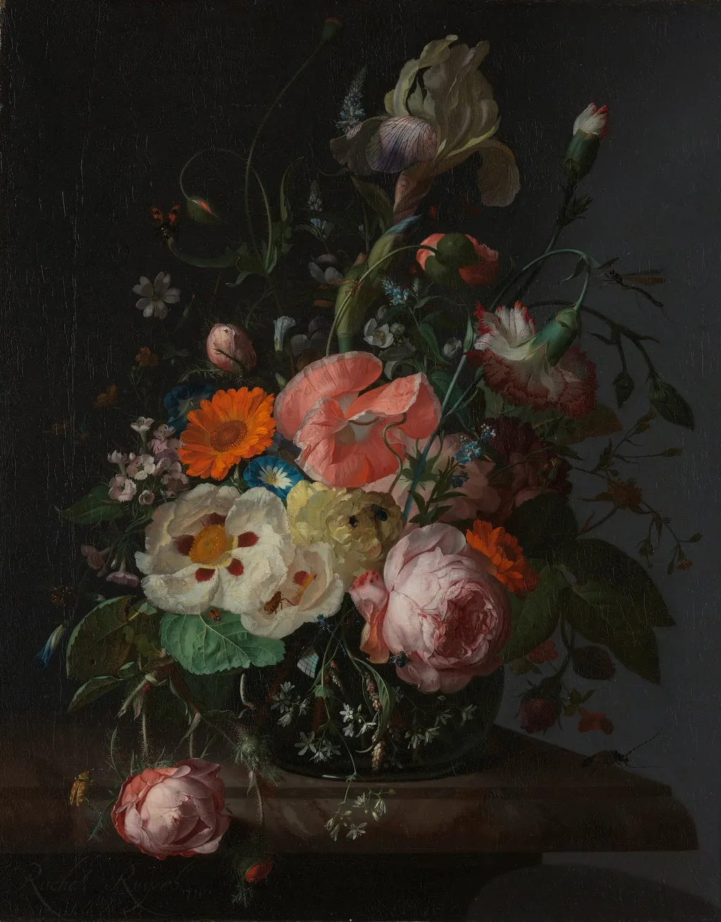 Still Life with Flowers on a Marble Slab