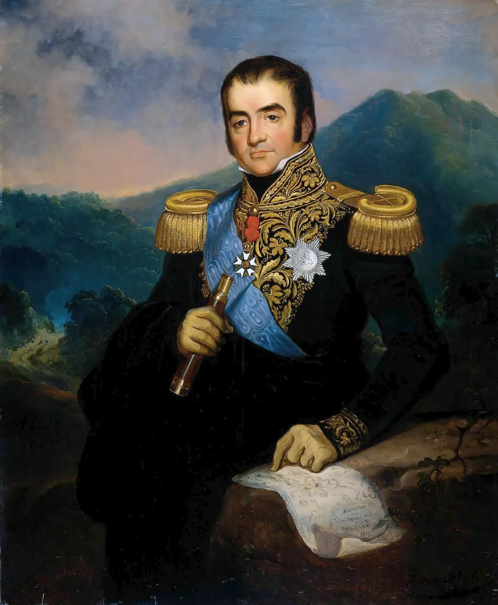 Posthumous portrait of Herman Willem Daendels (1762-1818). Gouverneur-generaal (1808-10), by Raden Saleh, oil, 1838