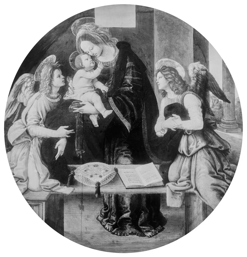 Mary with the child and two angels, by Raffaellino del Garbo