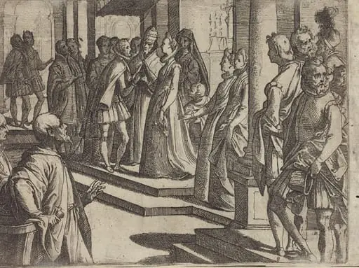 The Betrothal of Margaret of Austria to Philip III, King of Spain [verso], by Raffaello Schiaminossi
