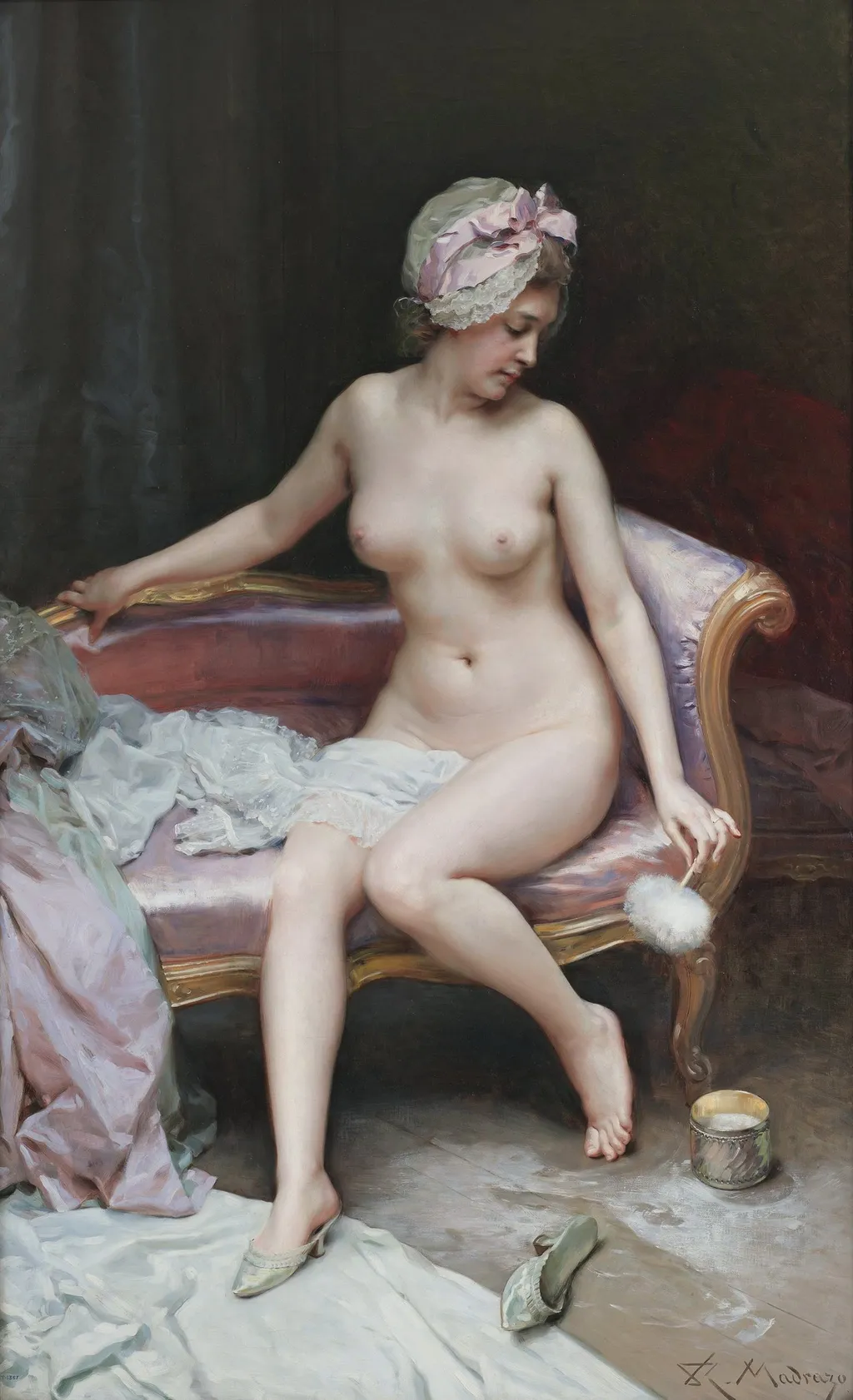 After the Bath (Female Nude), by Raimundo de Madrazo y Garreta, oil, 1898