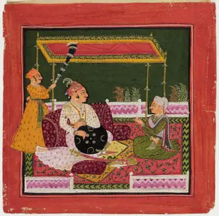 Raja and Courtiers Seated Beneath a Canopy