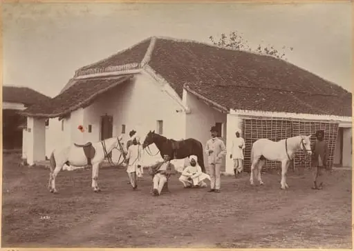 Captain Harris and Ruston, Jhansi, by Raja Deen Dayal