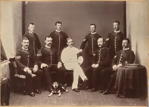 Captain Watkins and Non Com. officers, by Raja Deen Dayal