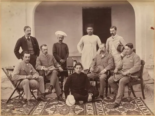 Civil officers at Jhansi (recto), by Raja Deen Dayal