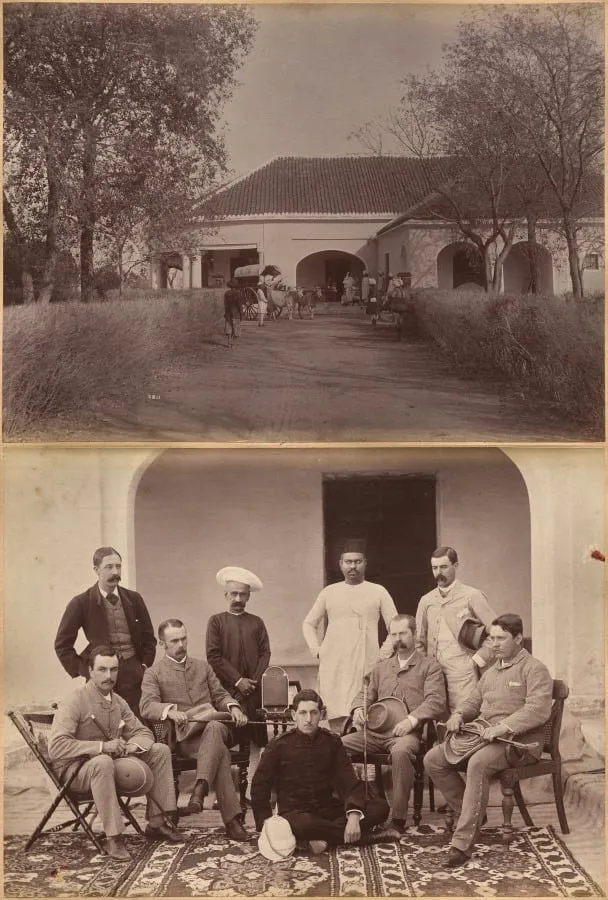 Civil officers at Jhansi (recto); Mr. William's House, Jhansi (verso), by Raja Deen Dayal, 1884