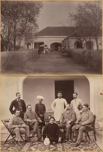Civil officers at Jhansi (recto); Mr. William's House, Jhansi (verso), by Raja Deen Dayal