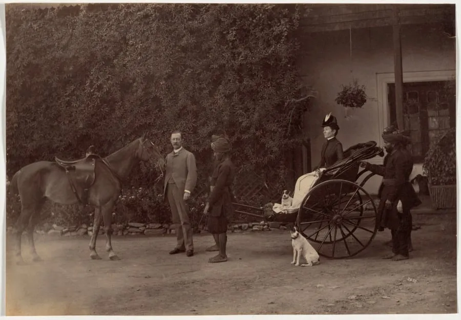 Colonel H.R. Thuillier and His Wife Emmeline Williams Thuillier, Shimla, by Raja Deen Dayal, 1887