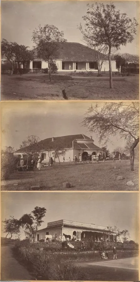 Commissioner's house, Jhansi (recto); Reverend Holcomb's Bungalow (verso, top); Untitled (verso, bottom), by Raja Deen Dayal, 1884