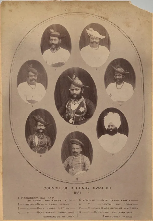 Council of Regency, Gwalior, by Raja Deen Dayal, 1884