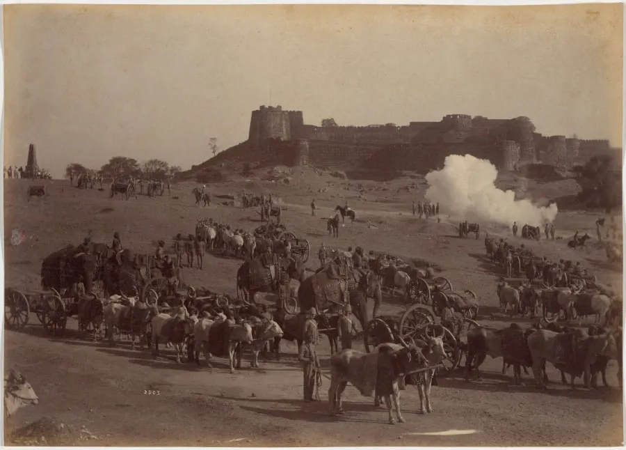 Jhansi Fort and Elephant Battery, by Raja Deen Dayal, 1886