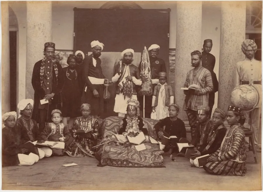 Maharaja of Rewa and Classmates, by Raja Deen Dayal, 1886