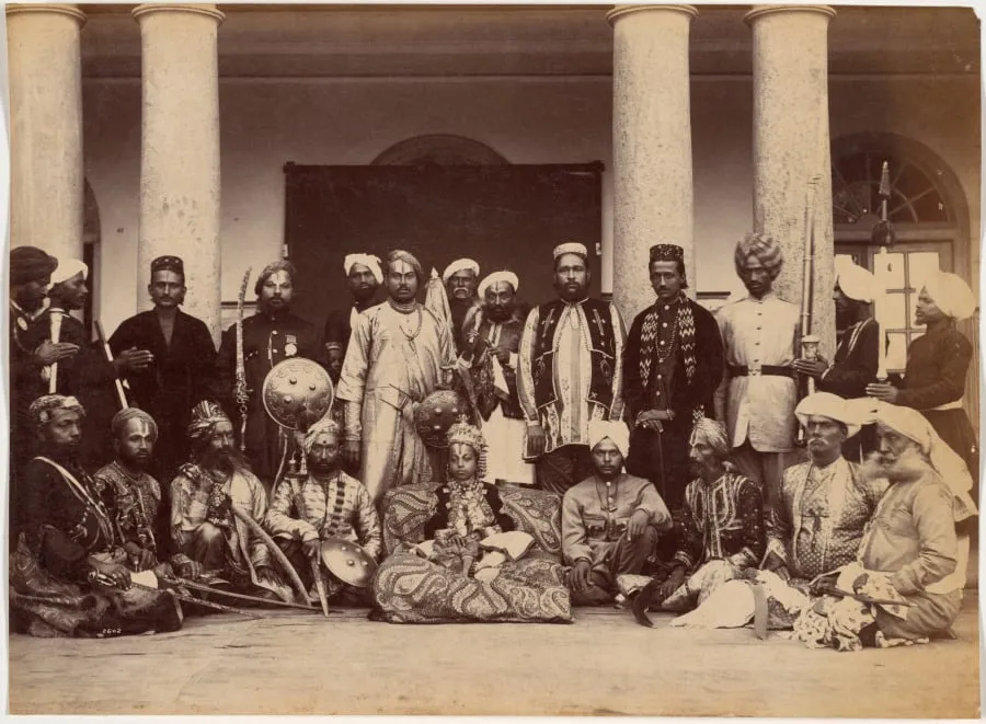 Maharaja of Rewa and Sardars, by Raja Deen Dayal, 1886