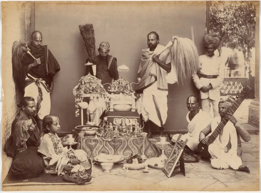 Maharaja of Rewa in Prayer, by Raja Deen Dayal, 1886