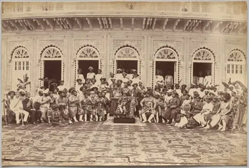 Maharaja of Scindia, nobles, and high officials, Gwalior, by Raja Deen Dayal