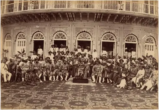 Maharaja Scindia, Nobles, and High Officials, Gwalior, by Raja Deen Dayal
