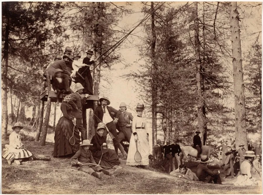 Picnic party, Mashobra, by Raja Deen Dayal, 1887