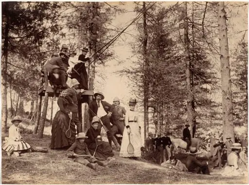 Picnic party, Mashobra, by Raja Deen Dayal