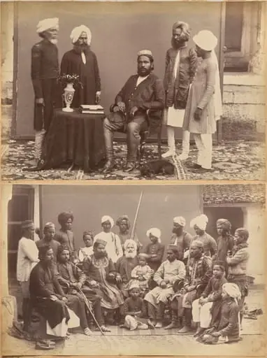 Ramkishore Singh, Rewa (recto, top); Mowhri Rahman Alli Khan family, Rewa (recto, bottom), by Raja Deen Dayal