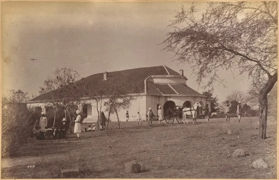 Reverend Holcomb's Bungalow (verso, top), by Raja Deen Dayal, 1884