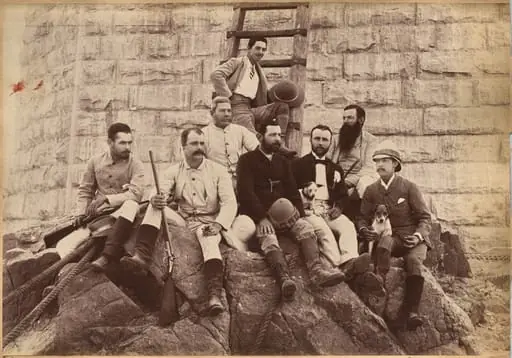 Staff of Messrs. Glover & Co., Sindh Bridge (verso), by Raja Deen Dayal