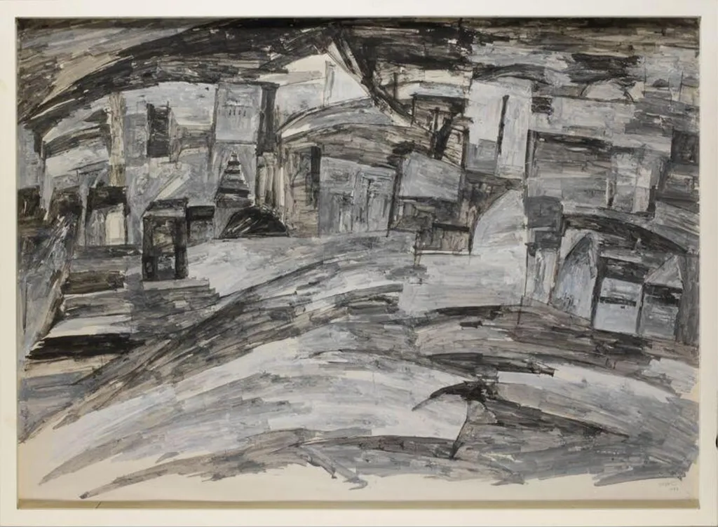 Untitled, by Ram Kumar, paint, 1983