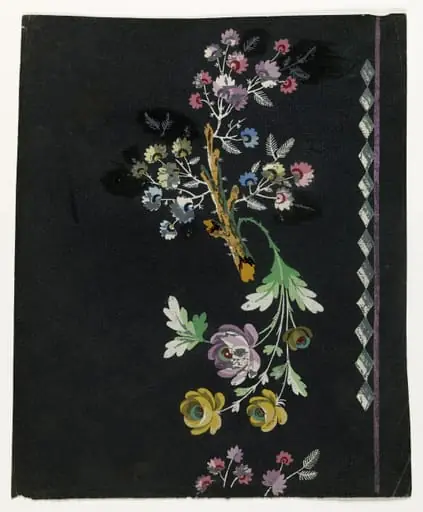 Ramage et fleurs, projets de broderies de gilet, XVIIIème siècle