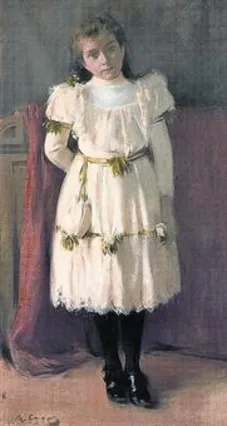 Retrat de la nena Sardà, by Ramon Casas, oil, 1897