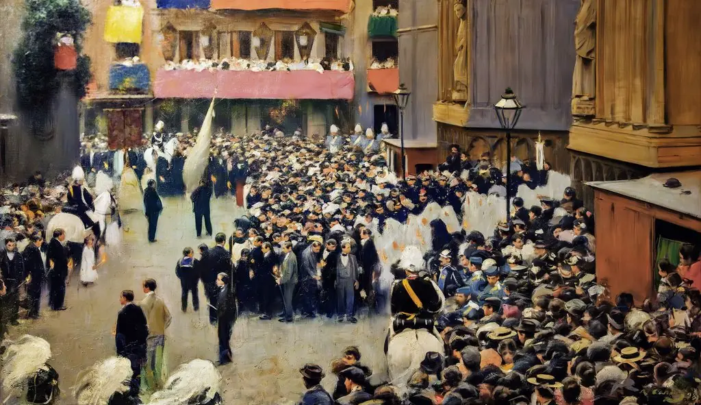 The Corpus Christi Procession Leaving the Church of Santa Maria del Mar, by Ramon Casas