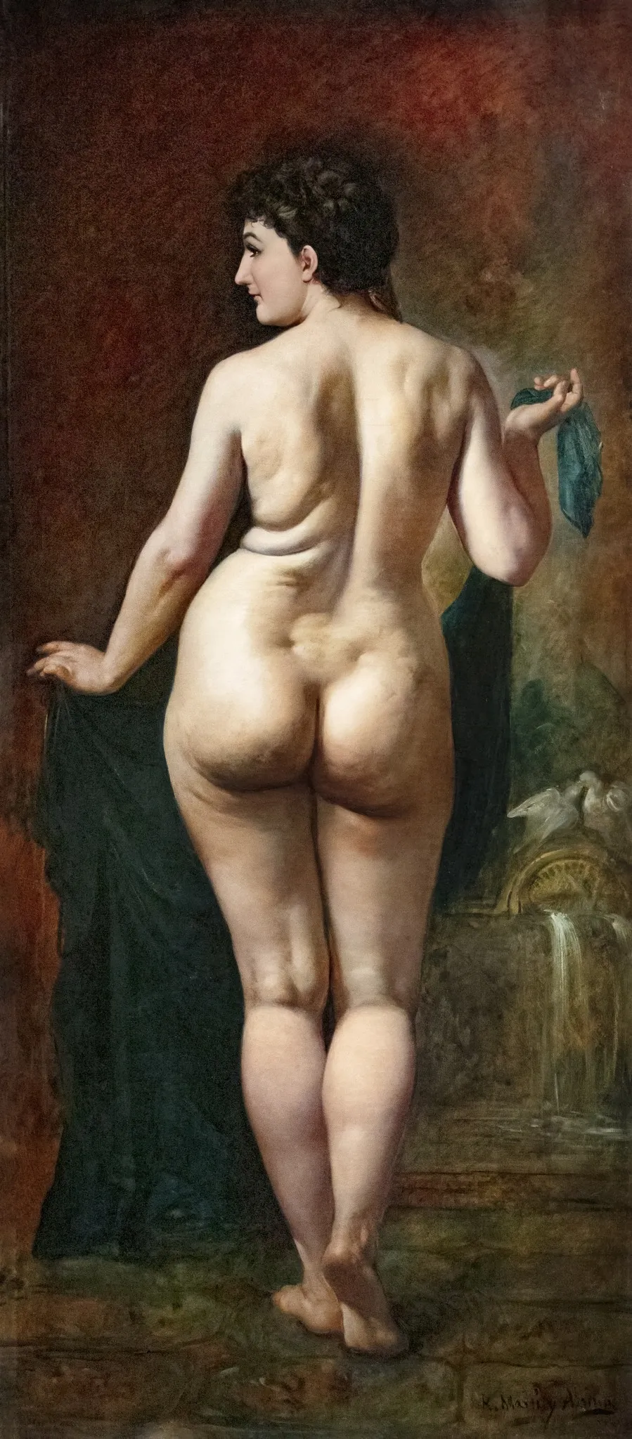 Female Nude from Behind, by Ramon Martí Alsina, oil, 1890