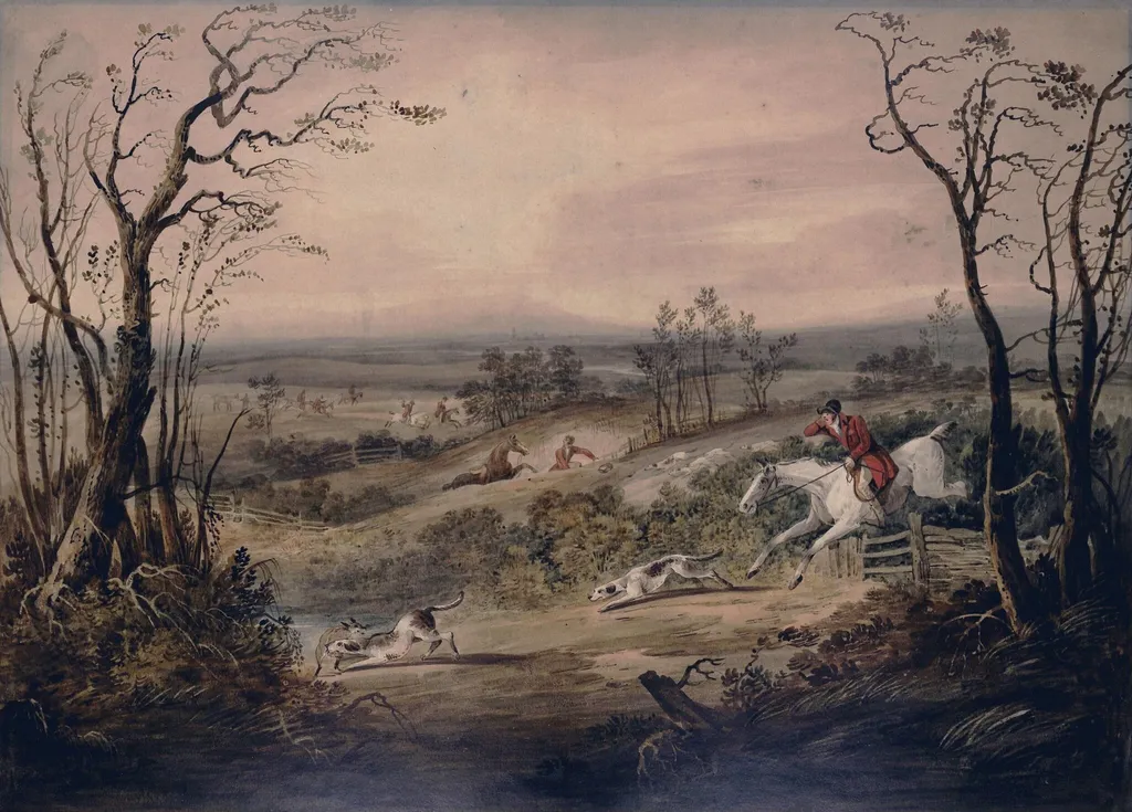 Fox Hunting: The Death, by Ramsay Richard Reinagle, watercolor, 1775