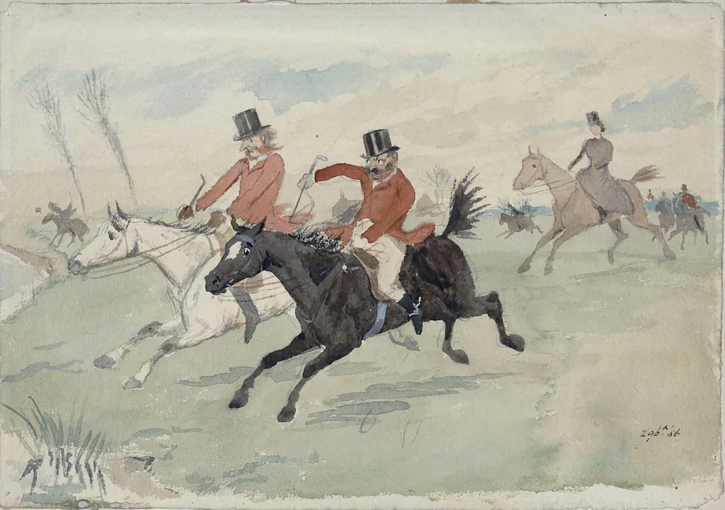 The Rivals, by Randolph Caldecott, watercolor, 1879