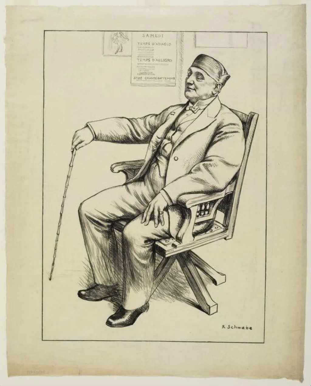 Enrico Cecchetti Teaching a Class, by Randolph Schwabe, 1924