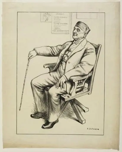 Enrico Cecchetti Teaching a Class, by Randolph Schwabe