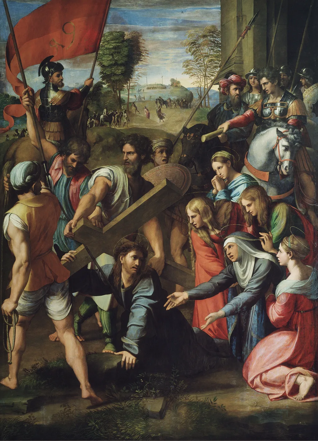 Christ Falling on the Way to Calvary, by Raphael, oil, 1515