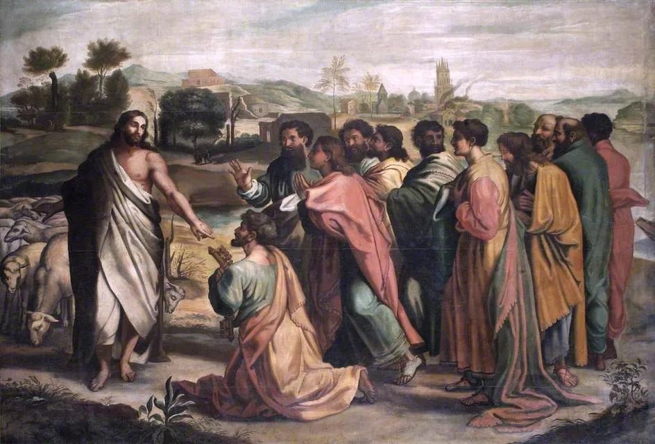 Christ's Charge to St Peter, by Raphael, oil, 1511