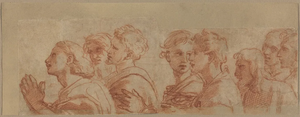 Eight Apostles, by Raphael, chalk, 1514