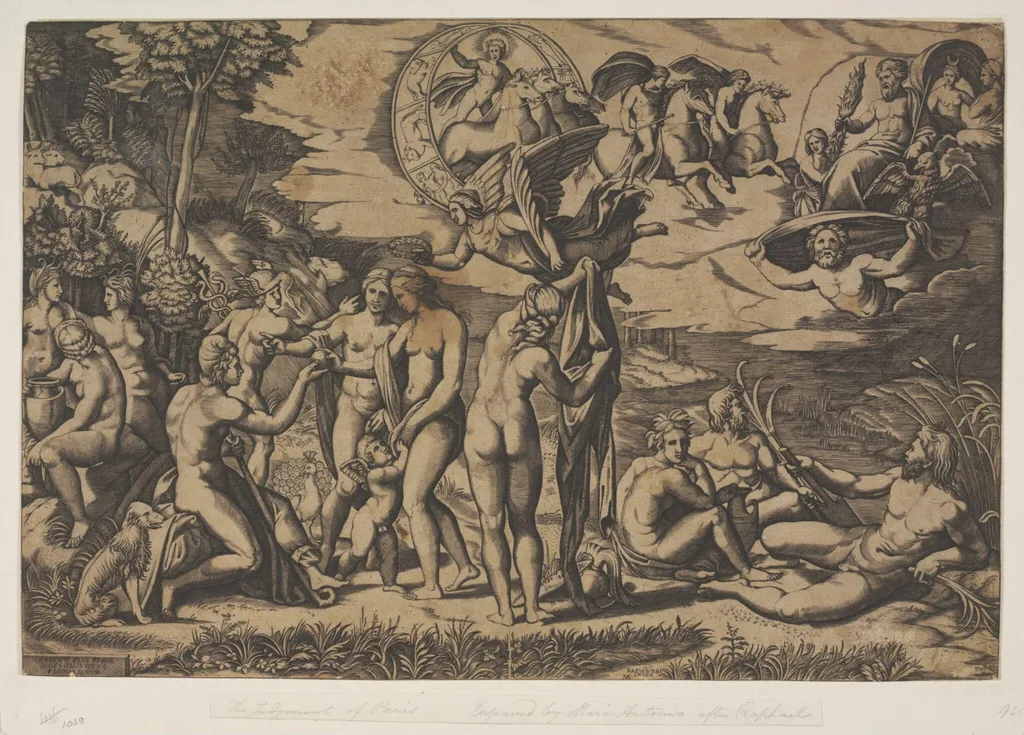 Judgment of Paris, by Raphael, 1490