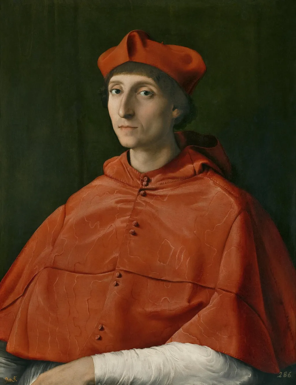 Portrait of a Cardinal, by Raphael, oil, 1510