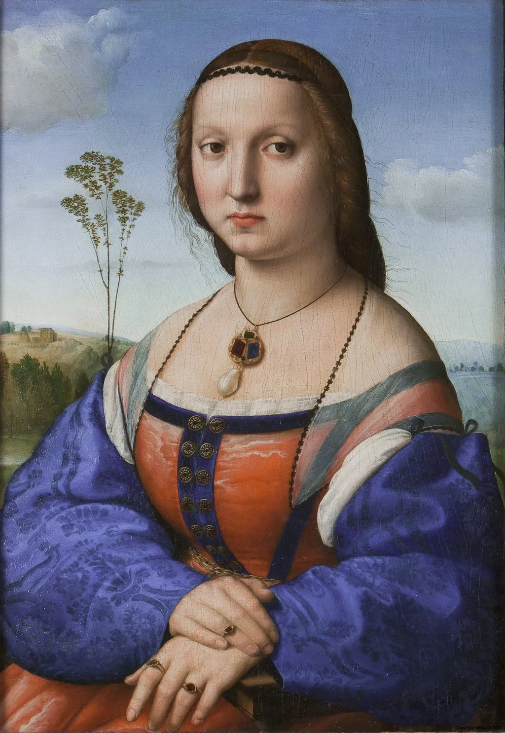 Portrait of Maddalena Doni, by Raphael, oil, 1505