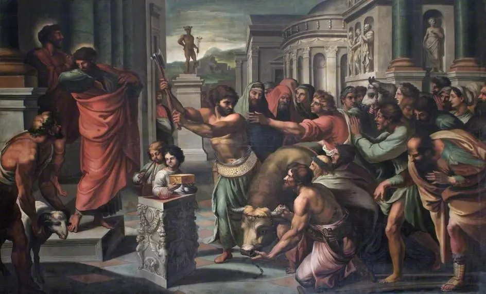 Sts Paul and Barnabas at Lystra, by Raphael