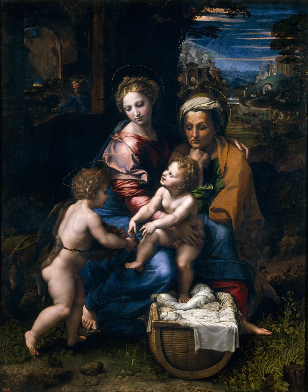 The Holy Family, by Raphael, oil, 1518