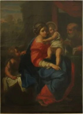 The Holy Family with Saint John, by Raphael, oil, 1511