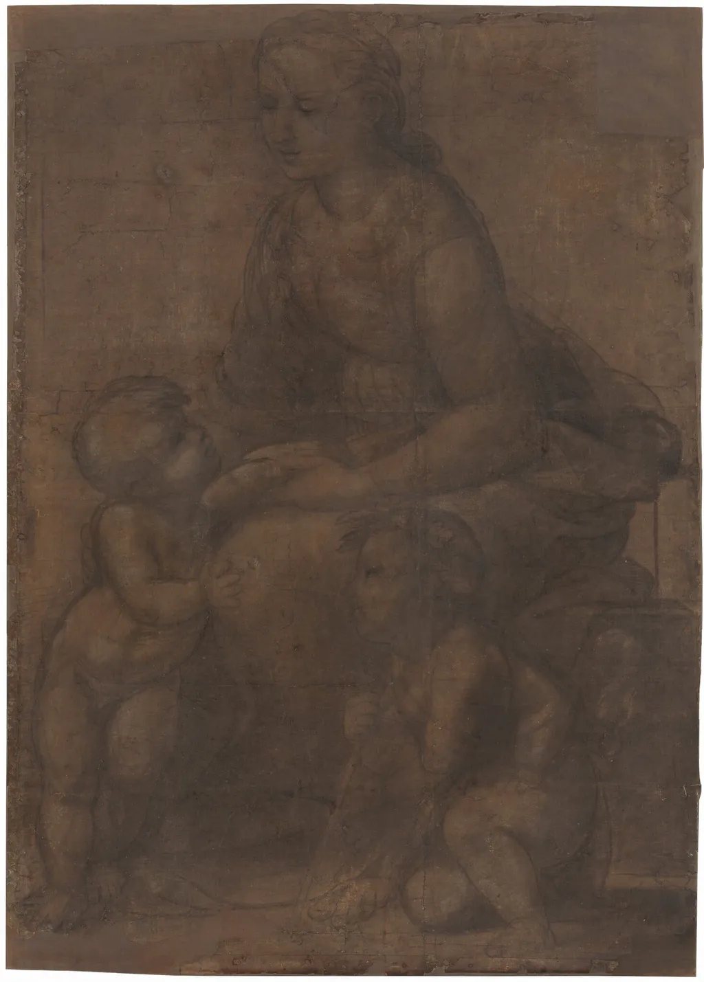 The Madonna and Child with Saint John the Baptist, by Raphael, chalk, 1507