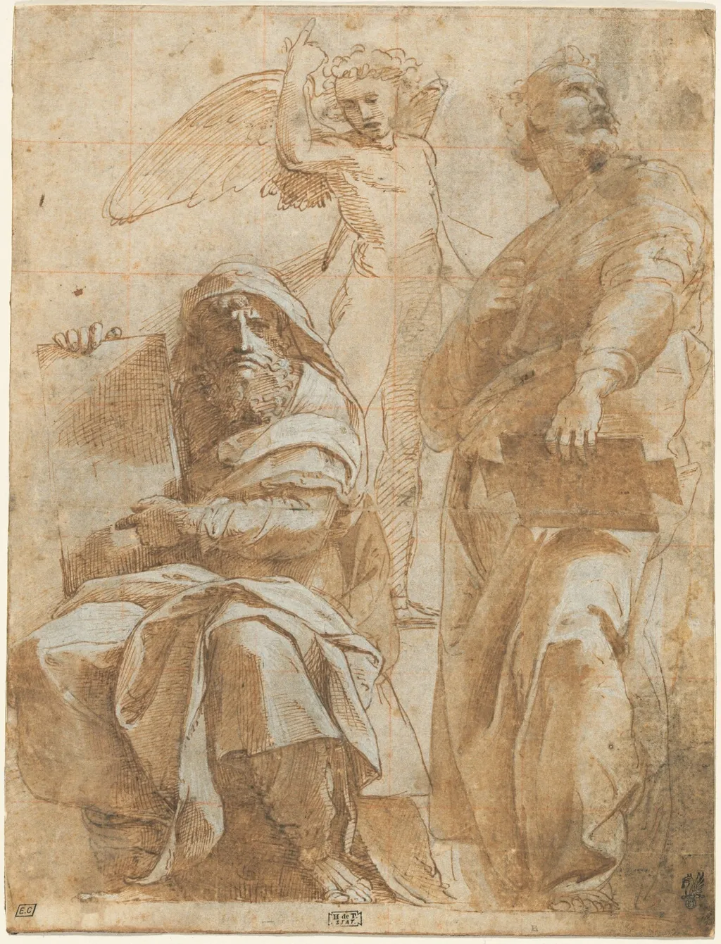 The Prophets Hosea and Jonah, by Raphael, ink, 1510