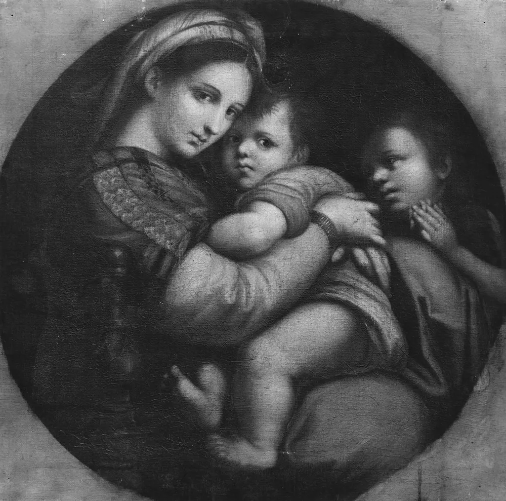 Virgin and Child with Young Saint John the Baptist, by Raphael, oil, 1511